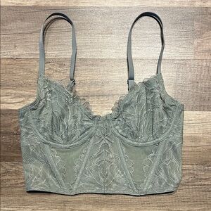 Gilly Hicks Lace Corset Top in Soft Green